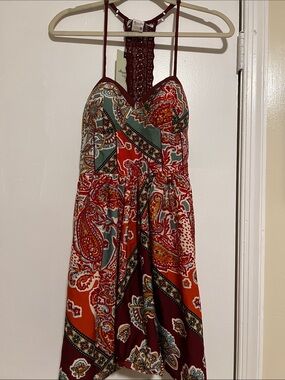 American Rag Paisley Sundress in Red and Teal NWT